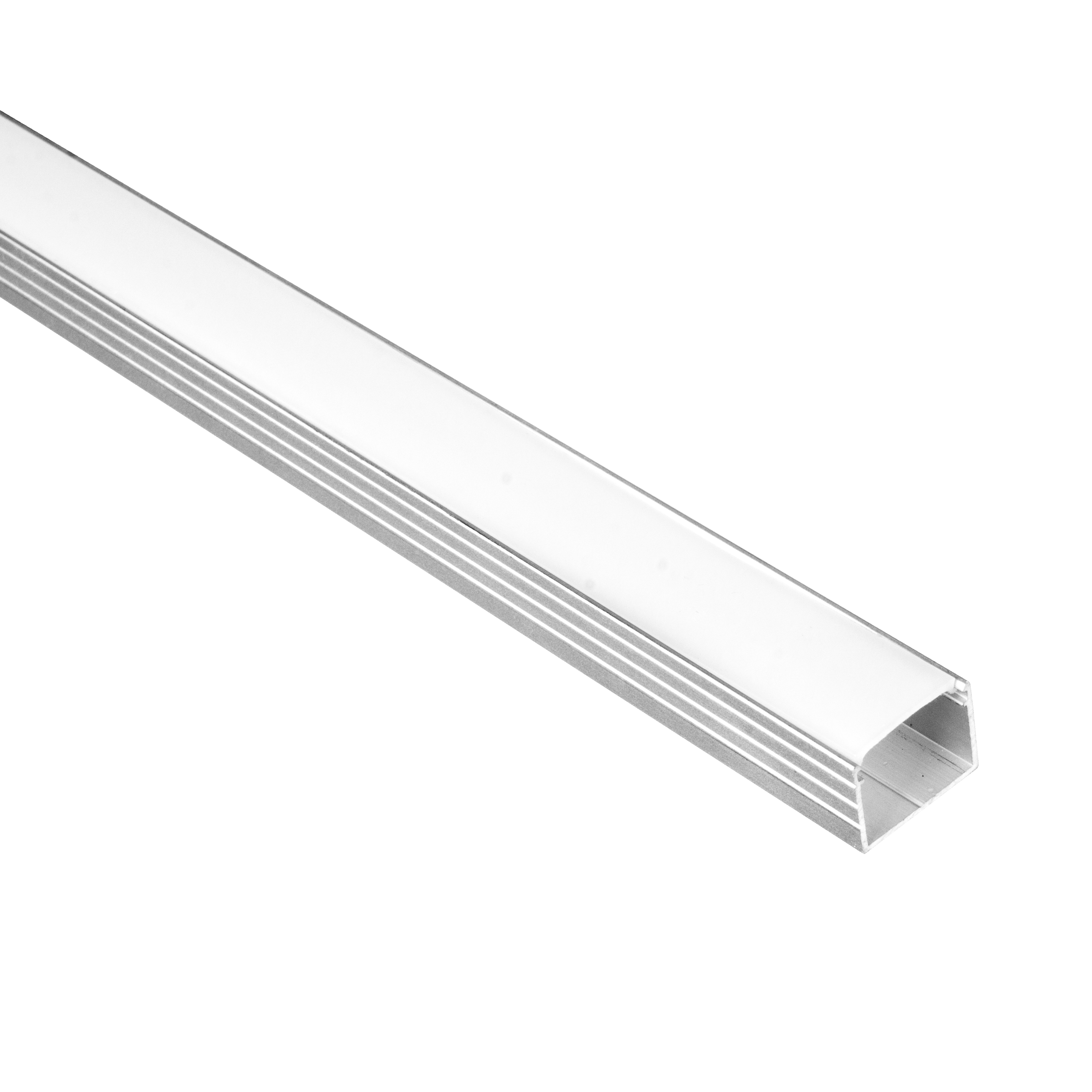 Canaleta Recta Aluminio Para Cinta De Led 2m Con 4 Tapas Incluidas  1,4x1,8x200 Cm