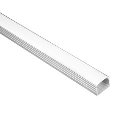 Canaleta Recta Aluminio Para Cinta De Led 2m Con 4 Tapas Incluidas  1,4x1,8x200 Cm