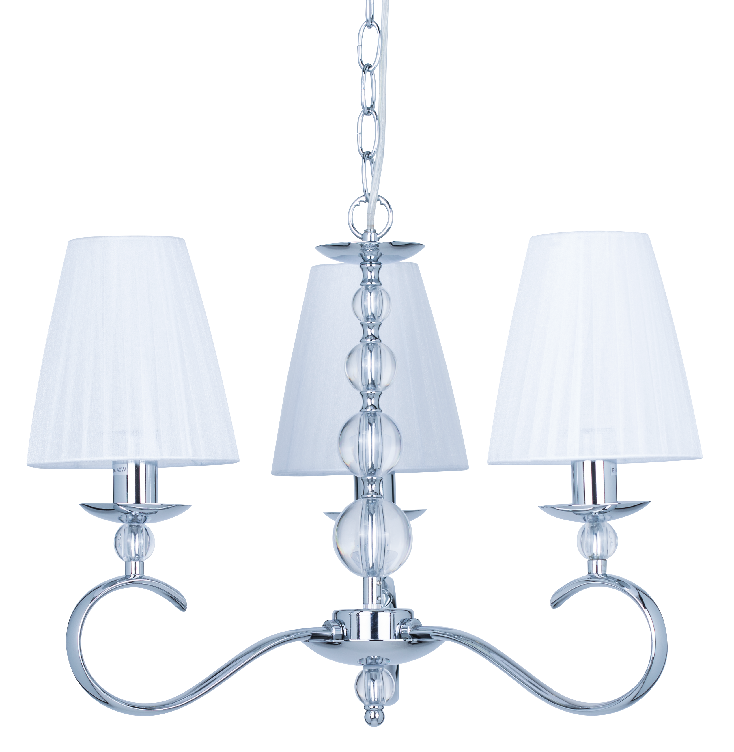 Lampara Serie Alabama Blanco/cromo 3xe14 40x45d